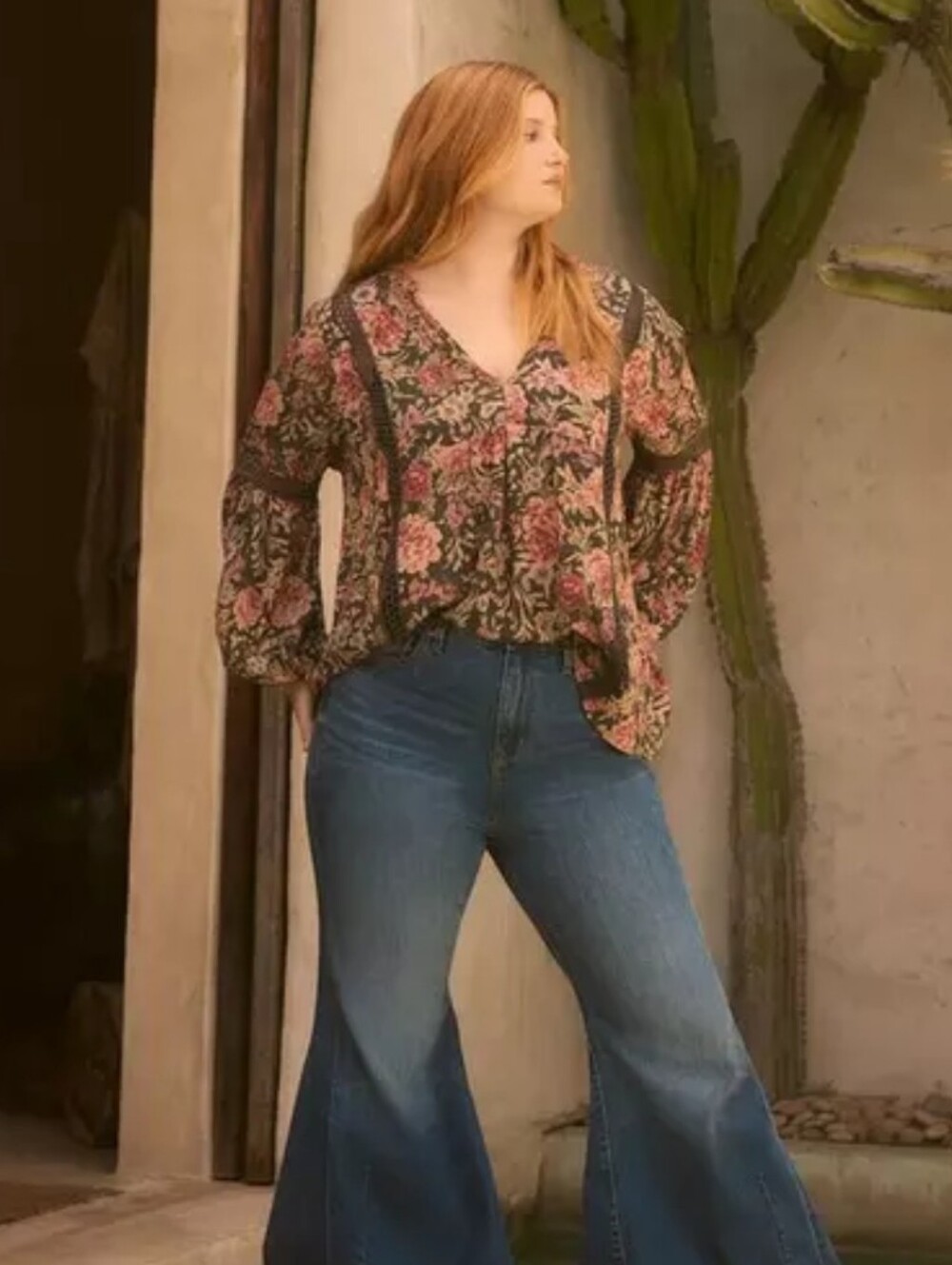 Festi From Torrid Inset Gauze Tunic Size 2X Isa floral peat Floral Print
